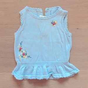 2 JANIE & JACK Items - Floral Embroidered Knit Top & Skirt